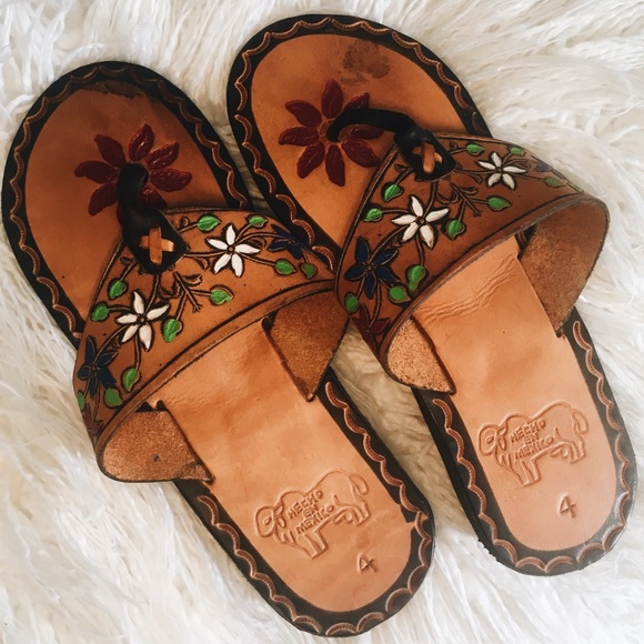 mexican sandals with flowers